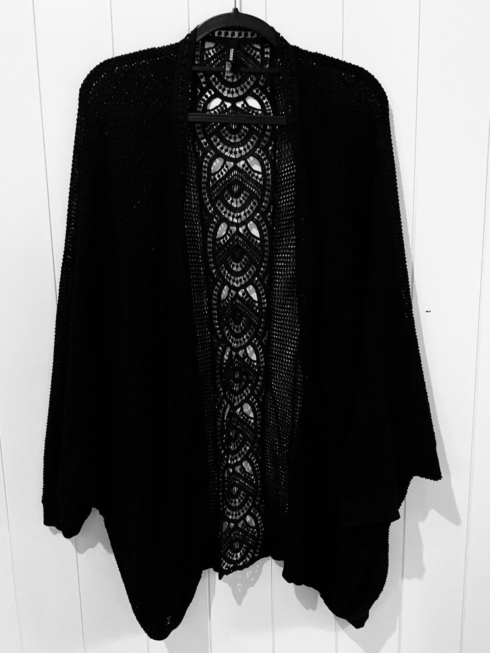 Torrid  Open knit  Cardigan Sweater Open front  Vanity size 3/4  XXL Black